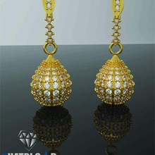 oval şekilli küpe takı stil Hint nişan yüzük moda sterling gem mücevher Gümüş altın 3d print model - Mito3D
