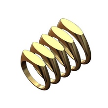 Oval Signet Ring Größen 5to9 3d drucken Modell Schmuck druckbar Gold Silber Gravur Initialen Mode 3d print model - Mito3D