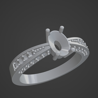 oval Roca solitario joyería joya 3d corazón impresión culto anillos 3d print model - Mito3D