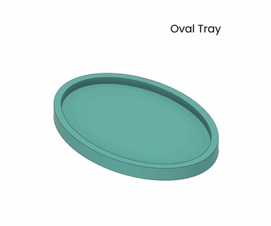 oval tray rolling jewelry trinket ring dish 3d print model - Mito3D