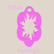 oval tribal earrings jewelry earring leaf leafs leaves autumn season fashion pendant pendants raimonlab 3d print model - Mito3D