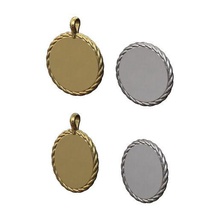 ovale incidere ciondoli 3d Stampa modello gioielleria incisione stampabile oro argento iniziali pendente collana fascino braccialetti incantesimi moneta corda treccia filo 3d print model - Mito3D