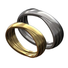 sobreposto bandas anel 3d impressão modelo joalheria Casamento noivado moda imprimível ouro prata jóias esterlina luxo moderno banda diamante platina geométrico roupa 3d print model - Mito3D