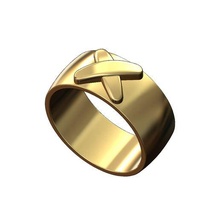 sobreposto charuto banda tamanhos 5to10 3d impressão modelo joalheria Cruz moda imprimível ouro prata empilhador empilhável anel jóias 3d print model - Mito3D