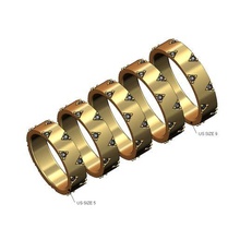 überlappend Diamant Zügel Muster Band Größen 5to9 3d drucken Modell Schmuck Ewigkeit Ring druckbar Gold Silber Stapler stapelbar Mode 3d print model - Mito3D