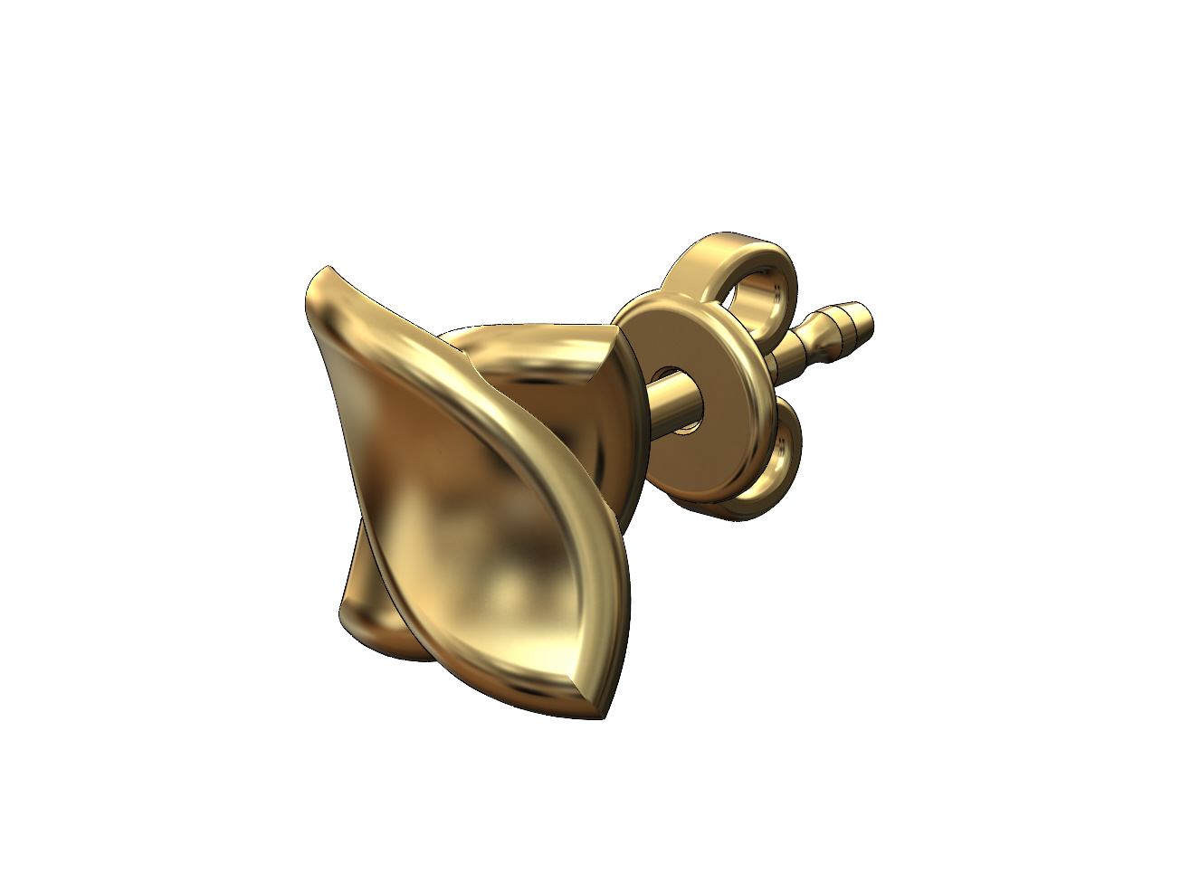überlappend verdrehte Blätter Zucht Ohrring 3d drucken Modell Blatt Twist einfach minimalistisch Gold Silber geometrisch Schmuck druckbar Mode klein 3D print model - Mito3D