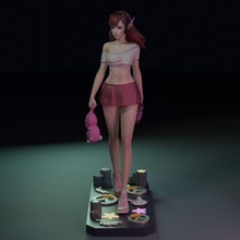 overwatch dva Tempête Neige Jeu fille femme pose personnage corps hana chanson figurine art miniatures 3d print model - Mito3D