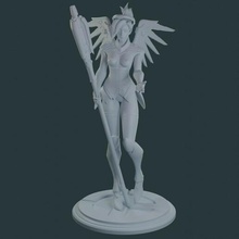 overwatch - mercy blizzard angela zigler angel valkyrie caduceus staff game girl woman erotic nude breast pose character body tits figurine miniatures 3d print model - Mito3D