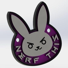 aşırı izleme d va tavşan anahtarlık takı aksesuar rozet dva logo 3d print model - Mito3D