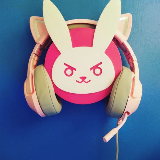 overwatch dva bunny headphone holder headset headphones support nerf 3D print model - Mito3D