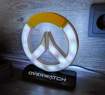 Overwatch Logo led light Gaming LED Licht Streifen Stand 3d Drucken 3d print model - Mito3D