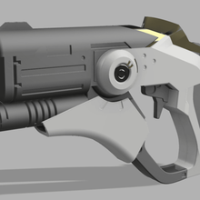 supervisión de la misericordia cadeus blaster juego cosplay arma fuego el pistola sci-fi gratuita 3d print model - Mito3D