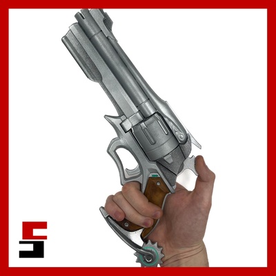 overwatch prop replica weapon revolver art stl 3d model print 2 gun cassidy peacekeeper 3d print model - Mito3D