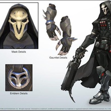 overwatch reaper mains gauche jeu blizzard armure l'armure cosplay 3d print model - Mito3D