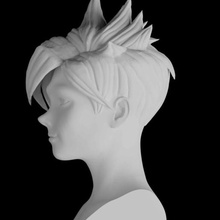 overwatch Tracciante grandezza naturale testa scolpire 3d Stampa File Scarica statua figura video gioco digitale modello stampa arte 3d print model - Mito3D
