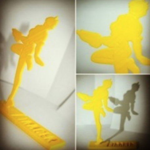 overwatch tracer silhouette stand various blizzard game video 3D print model - Mito3D