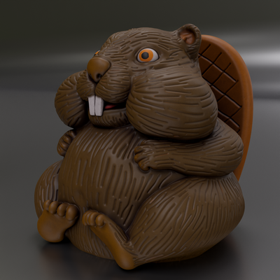 overweight beaver art fat waton animal cute 3d print model - Mito3D