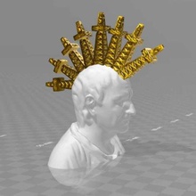 ovid - punk drillingtower irokese solid art sculptures 3d print model - Mito3D