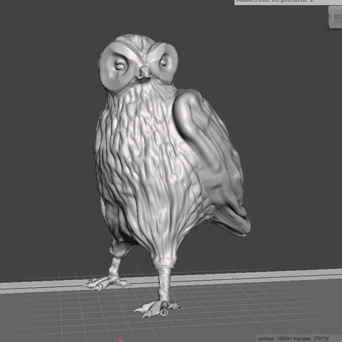 owl art animal sculpture 3D print model - Mito3D