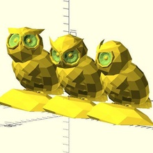 owl art math openscad customizer icosahedron octahedron polar zonohedra 3d print model - Mito3D