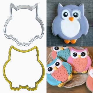 owl - 02 cookie cutters cookie cutter stamp item kitchen cake owl owl owl  3d print model - Mito3D