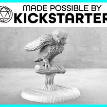 owl - action pose tabletop miniature game animal beast casual dnd dungeons dragons familiar fantasy gaming gloomhaven pathfinder rpg set toy warhammer 3d print model - Mito3D