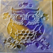 owl - airbrush stencil 3d print model - Mito3D