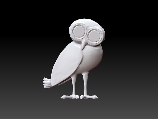 owl - decorative toy on desk test model amazing animal royal beauty beautiful shiny royality 3d print model - Mito3D