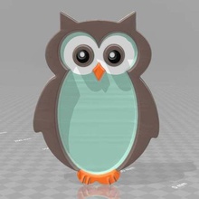 owl - pas de support art signes logos 3d print model - Mito3D