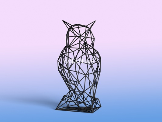 owl - resin print wire art 3d printing printer home decor modern printed statue sculpture animal ethereal sophisticated intricate design wise 3d print model - Mito3D