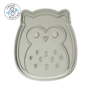owl - squishmallows cookie cutter fondant polymer clay pastry animals halloween celebrations happy birthday christmas 3d print model - Mito3D