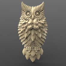 owl 2 art gufo animale gioielli di soccorso cnc moda ciondolo keychain 3d print model - Mito3D