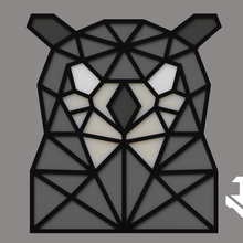 baykuş 2d geometrik hayvanlar Buho gadget anahtar yüzük geometri şekilli 3d print model - Mito3D