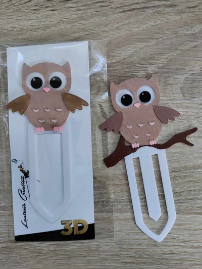 owl bookmarks x 2 brand bookmark branch 3d print model - Mito3D