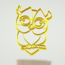 owl branch ookie cutter + dxf cookie cooking animal 3d print model - Mito3D