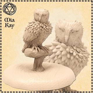 owl casual beast dragons dungeons fantasy game gaming mini rpg miniature tabletop dnd familiar 3d print model - Mito3D