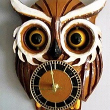 owl clock moving eyes home 3d print model - Mito3D