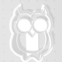 owl cookie cutter embosser 3d print model - Mito3D