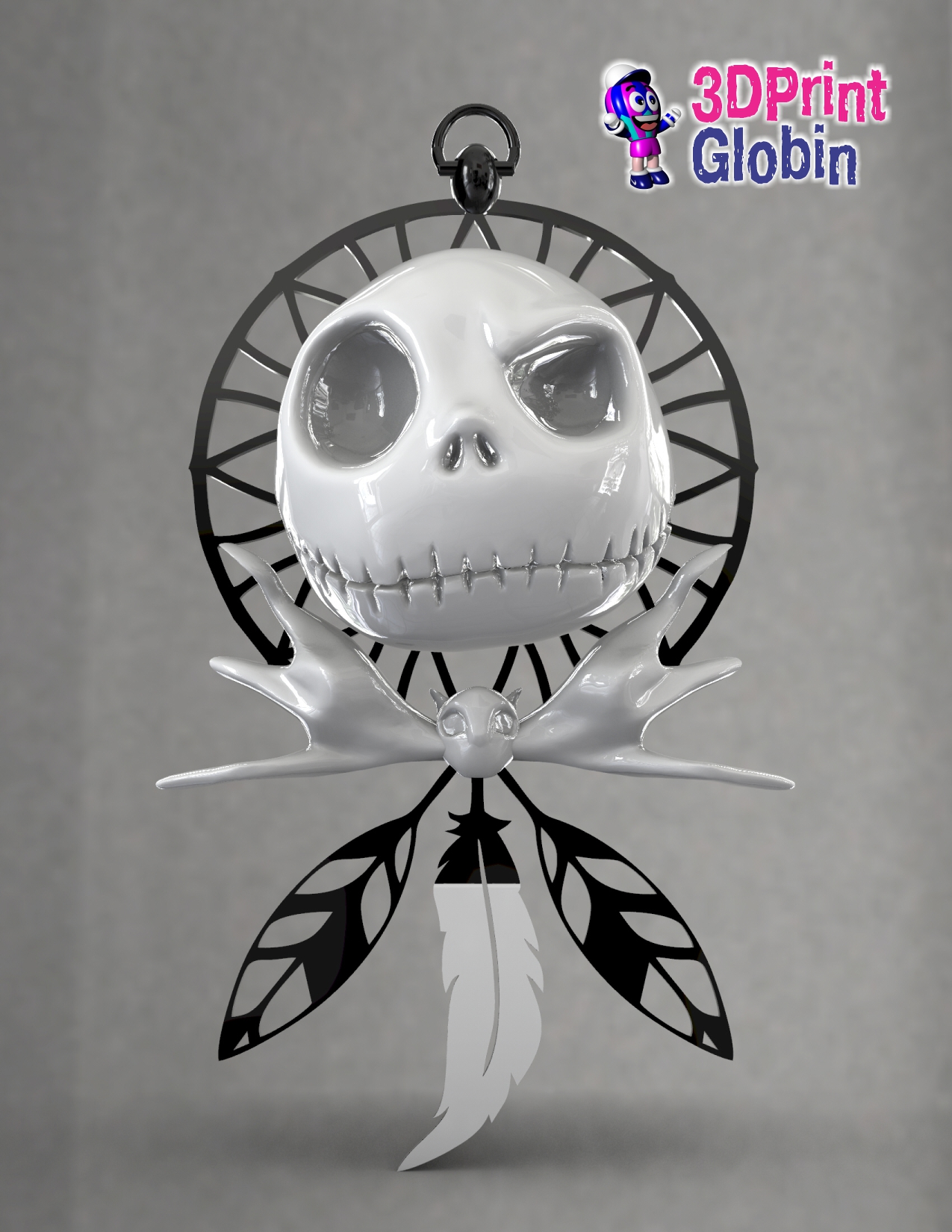 gufo sognare catcher Jack skellington incubo terrore cinema film pendente arte decorazione parete fortuna bene fortunato 3D print model - Mito3D