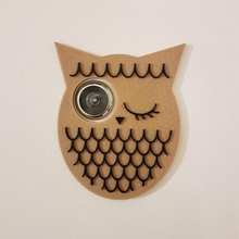 owl eyelet door viewer gadget spyholes fun deco 3d print model - Mito3D