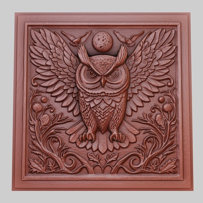 hibou mouches silencieusement 3d imprimante modèle animal obj stl art 3dmodel sculpture faune mammifère oiseau reptile prédateur herbivore créature marine nature imprimable soulagement yeggi mito3d 3d print model - Mito3D