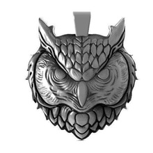 owl head pendant 2 jewelry bird keychain art fashion 3d print model - Mito3D