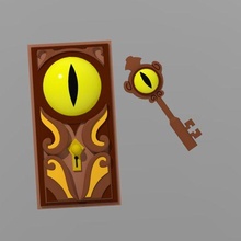 owl house portal door key game disney fanmade locket necklace medal 3d print model - Mito3D