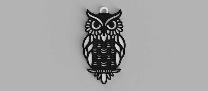owl key ring - pendant earring 3d print model - Mito3D