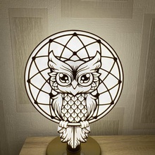 owl lamp home animal owls led 3d print model - Mito3D