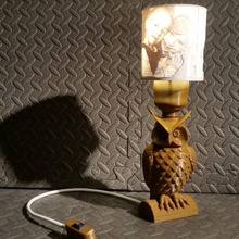 coruja lâmpada litophane e27 a casa decoração 3d print model - Mito3D