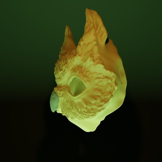 coruja mascarar Bruxas pássaro espírito peludo base cabeça 3d print model - Mito3D