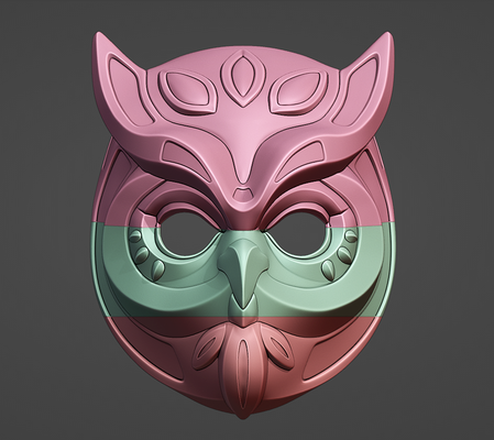 hibou masque oiseau cosplay visage oiseaux 3d impression animal 3d print model - Mito3D
