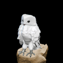 baykuş hareketli baş Sanat mafsallı Yazdır yer maskot hayvan mobil 3d print model - Mito3D