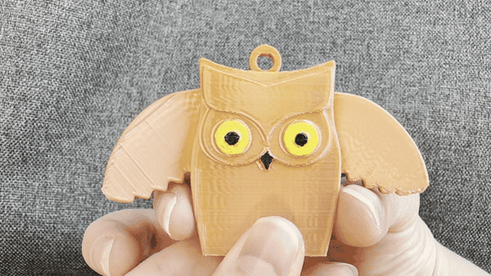 owl moving wings game flying toy keychain 3d print model - Mito3D